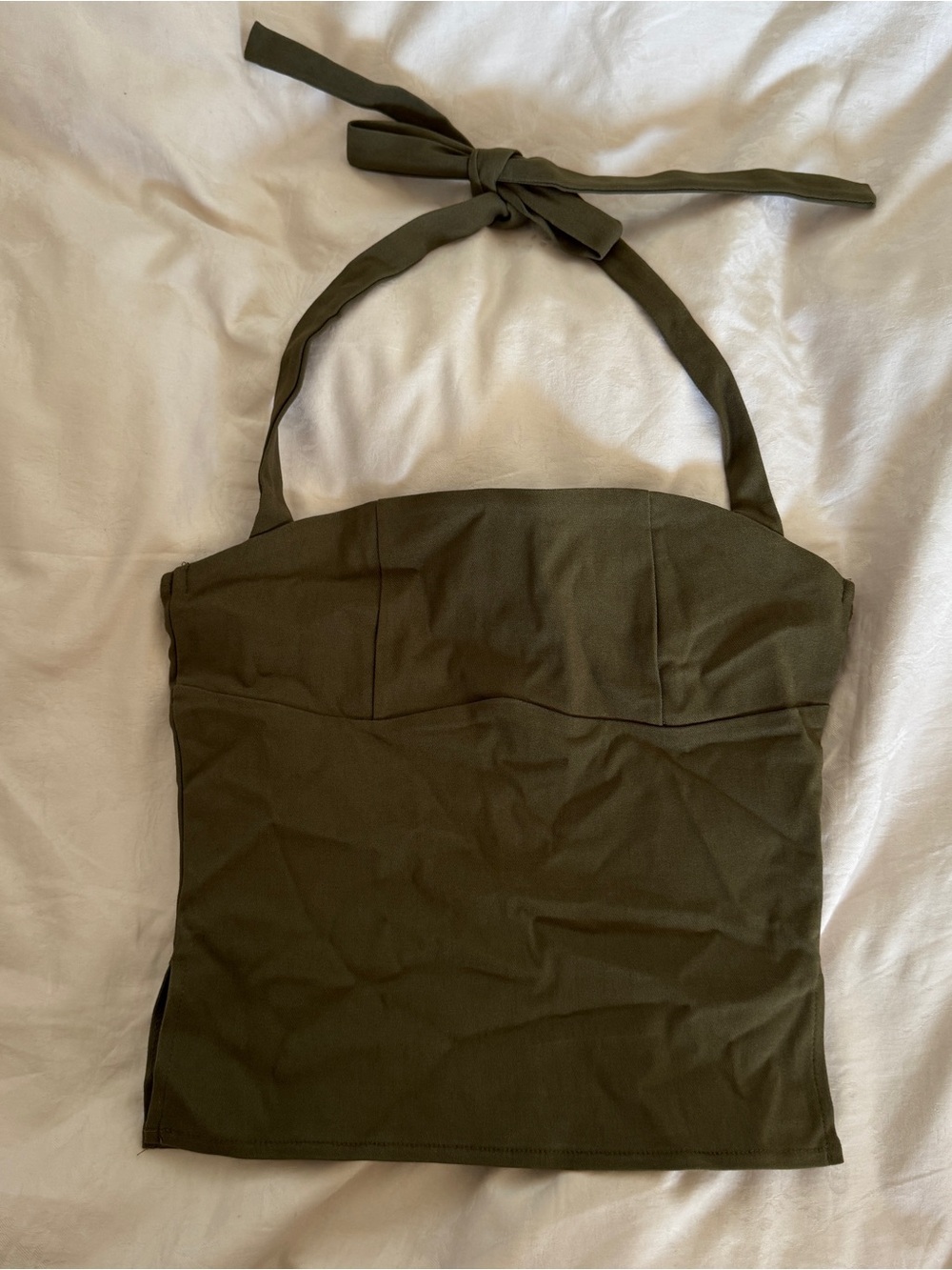NWT Edikted Olive Green Halter Bustier Top size S